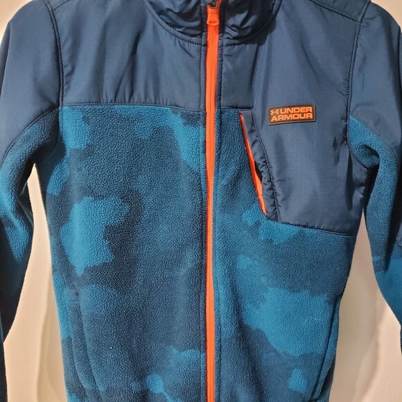 Under Armour Fleece Jacket Techno Teal Young Medium NWT - Picture 8 of 9